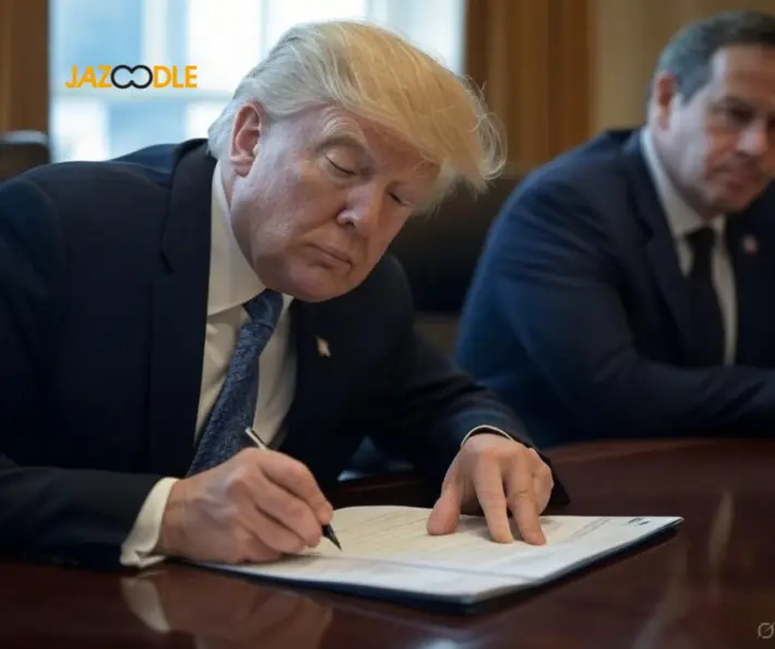 Image of Donald Trump Signing Tariffs